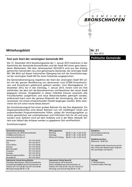 Mitteilungsblatt Nr. 21 vom 21. Mai 2012 (pdf - Gemeinde ...