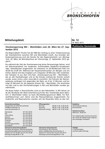 Mitteilungsblatt Nr. 12 vom 19. März 2012 (pdf - Gemeinde ...