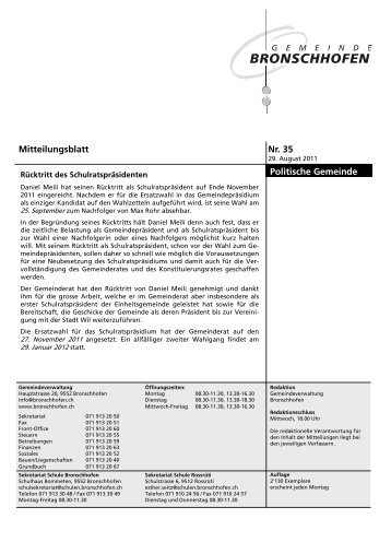 Mitteilungsblatt Nr. 35 vom 29. August 2011 (pdf - Gemeinde ...