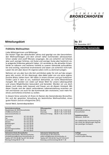 Mitteilungsblatt Nr. 51 vom 19. Dezember 2011 (pdf - Gemeinde ...