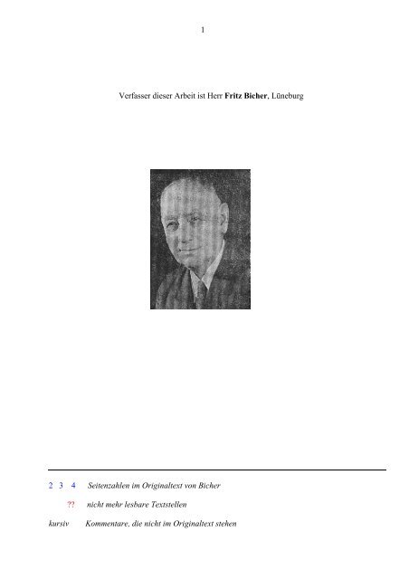 Skript Fritz Bicher 1928 Geologie Luneburg