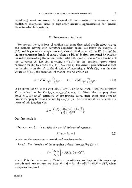 Fronts Propagating with Curvature- Dependent Speed: Algorithms ...