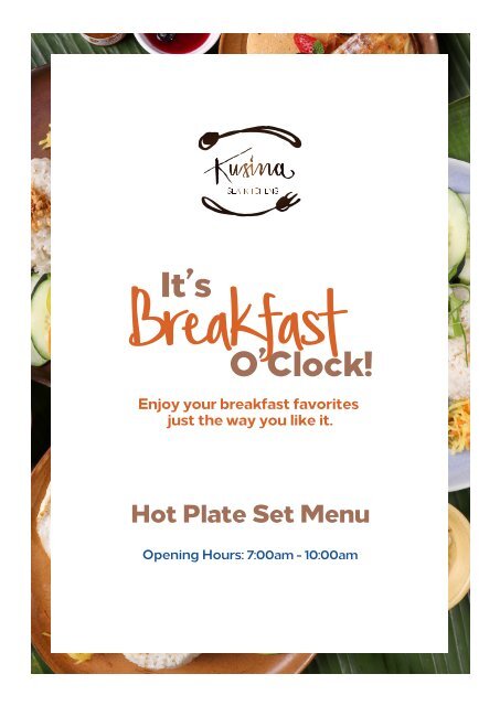 Kusina Breakfast Menu