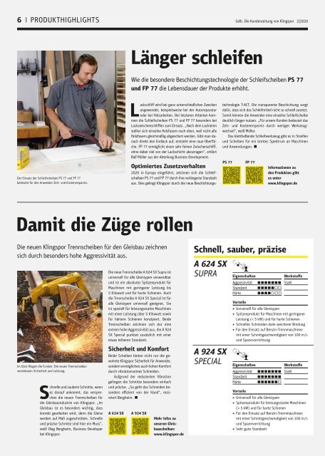 Gelb. Die Kundenzeitung von Klingspor - Ausgabe 2|2020