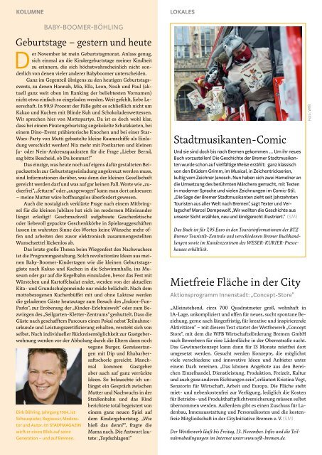 STADTMAGAZIN Bremen November 2020