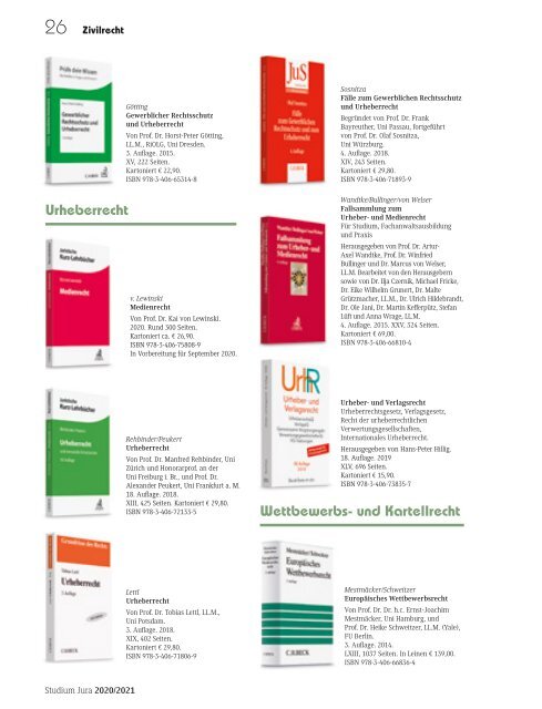 Studium Jura 2020/2021