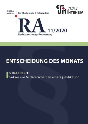 RA 11/2020 - Entscheidung des Monats