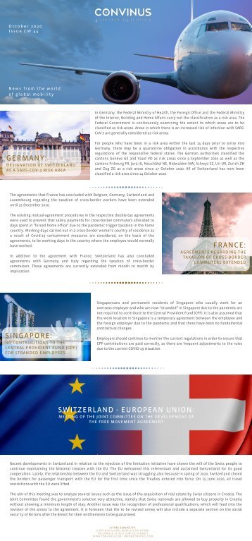 CONVINUS Global Mobility Alert CW 44_2020_english