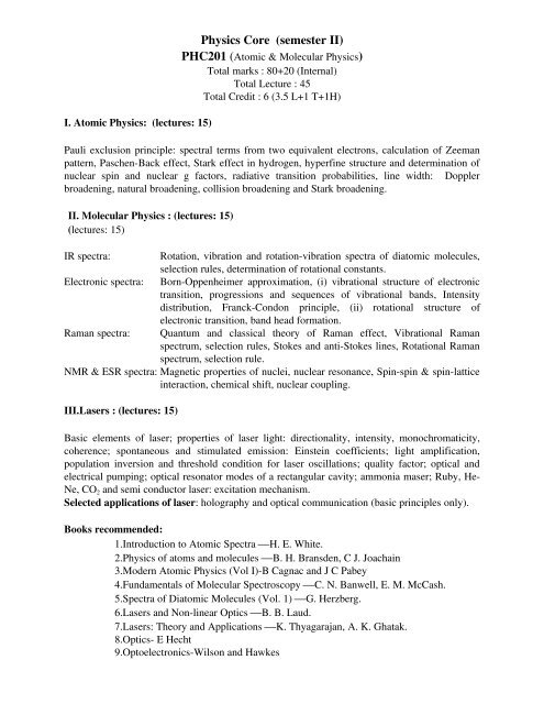 Physics Core (semester II)