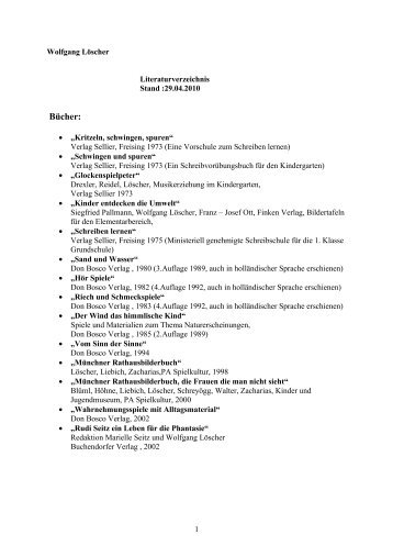 Literaturverzeichnis von Wolfgang Löscher - Lernwelt