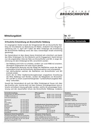 Mitteilungsblatt Nr. 17 vom 26. April 2011 (pdf - Gemeinde ...