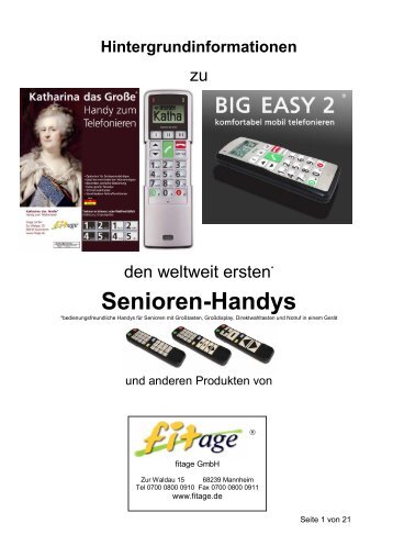 Senioren-Handys - PresseBox