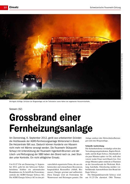 Klicken Sie hier um den vollständigen Bericht zu - Feuerwehr Schwyz