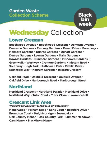 Garden Waste Collection Schedule October 2020