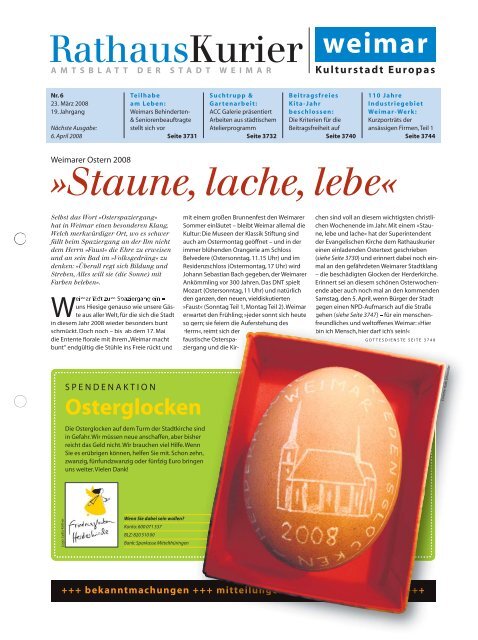 Staune, lache, lebe« - Stadt Weimar