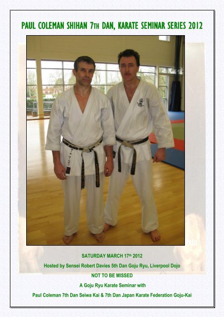Paul Coleman seminars 2012.pdf - Oxford Karate Academy
