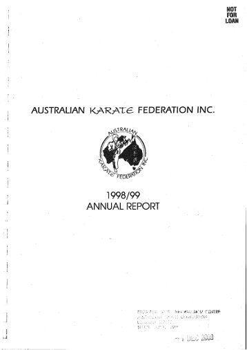 Australian Karate Federation Annual Report 1998-1999