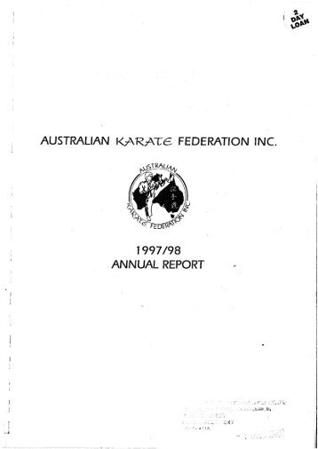 Australian Karate Federation Annual Report 1997-1998