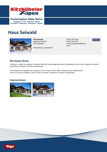 Haus Seiwald - Ferienregion Hohe Salve