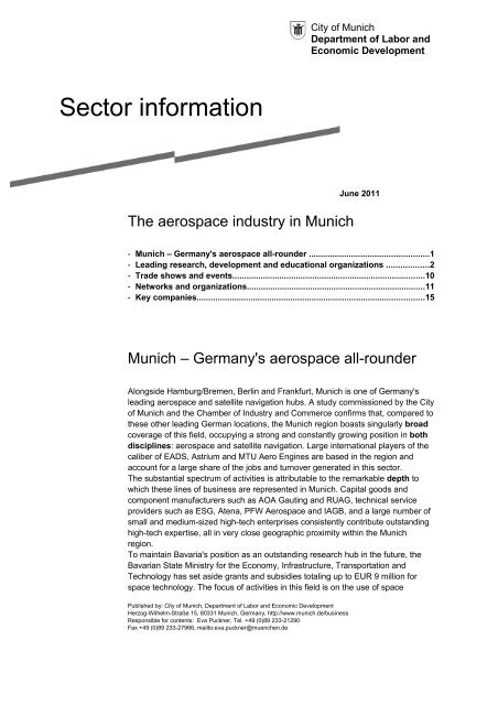 Sector information - Referat für Arbeit und Wirtschaft