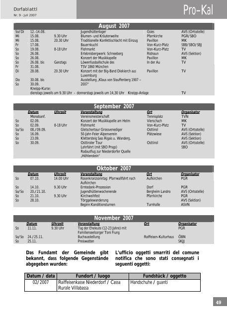 August 2007 - Dorfablattl