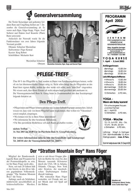 Journal 2/03 - Marktgemeinde Rum - Land Tirol