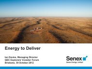 Senex Energy Limited - Queensland Exploration Council