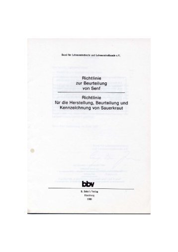 Richtlinie zur Beurteilung von Senf, Schriftenreihe des Bundes