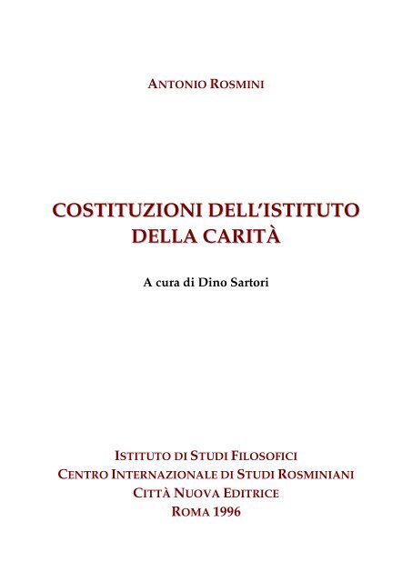 Sigle e segni diacritici - Centro Internazionale di Studi Rosminiani