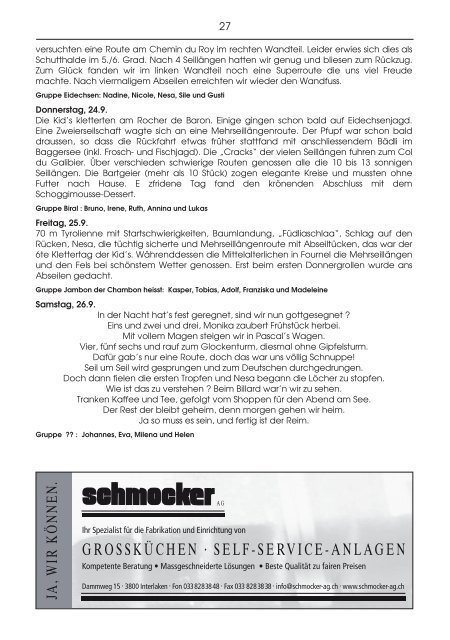 indoor & outdoor climbing - SAC Sektion Interlaken