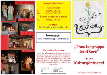 in der Kulturgärtnerei - Theatergruppe Senfkorn