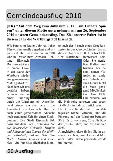 Download Ausgabe 8 - Evangelische Kirchengemeinden Dorlar und ...