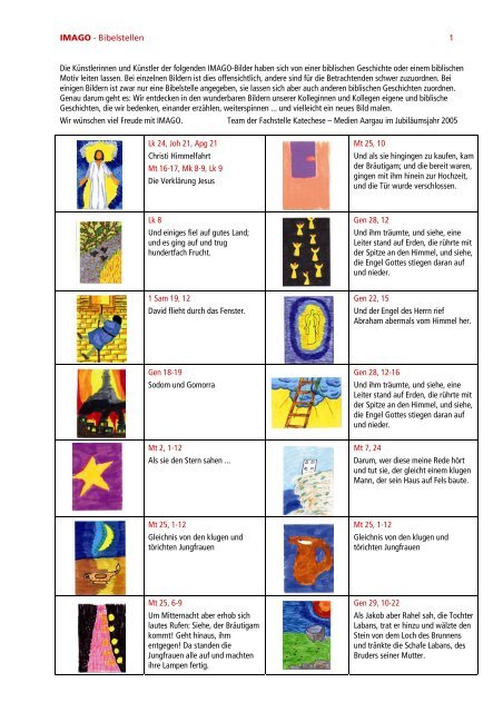 Verzeichnis Der Bilder Und Bibelstellen Als Pdf Datei