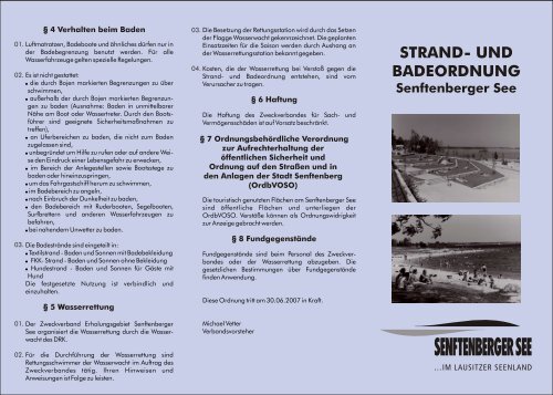 Badeordnung vom Senftenberger See - Zweckverband Lausitzer ...