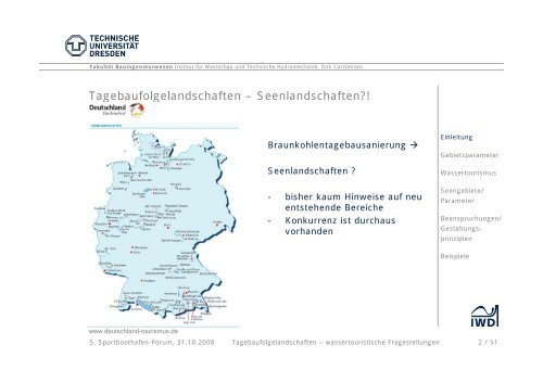 Tagebaufolgelandschaften Wassertouristische Fragestellungen - HTG