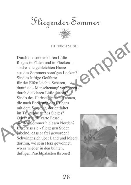 Memory- poesie im Blumengarten Ansichtsexemplar