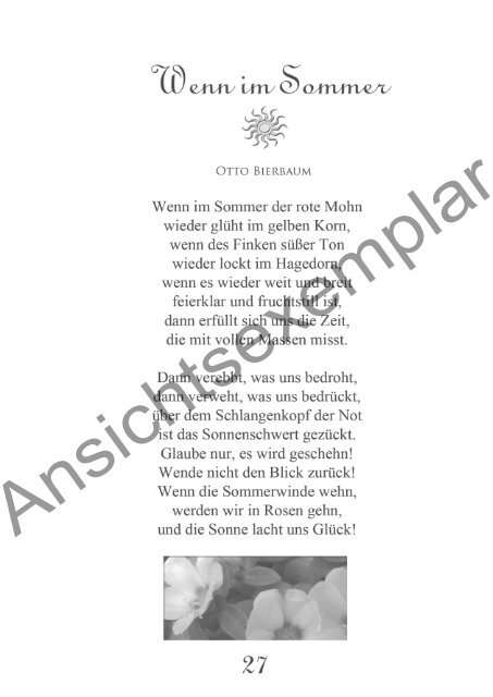 Memory- poesie im Blumengarten Ansichtsexemplar