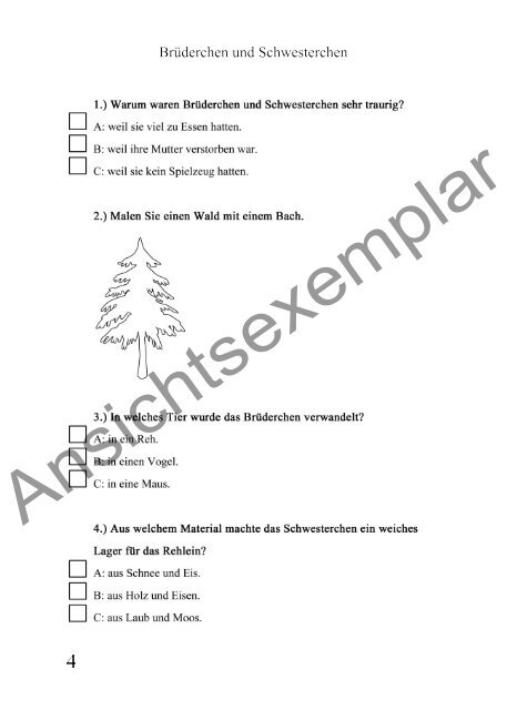 Märchenquiz  Ansichtsexemplar 