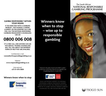 0800 006 008 - Tsogo Sun