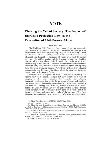 Piercing the Veil of Secrecy: The Impact of the Child Protection Law ...