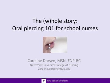 Body Piercing - Oral Health Nursing Education and Practice