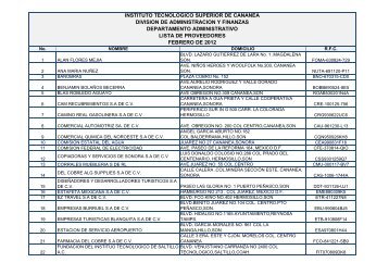 Lista de Proveedores Febrero 2012 - Gobierno del Estado de Sonora