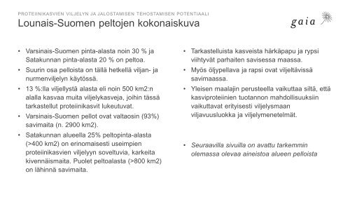 Selvitys proteiinikasvien viljelyn ja jalostuksen potentiaalista Lounais-Suomessa