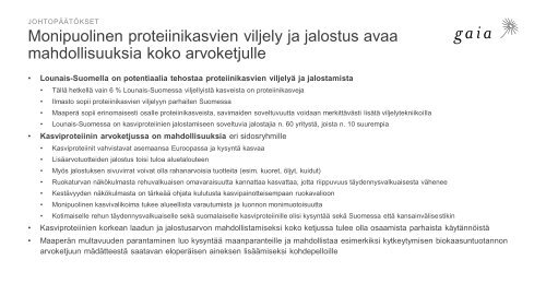 Selvitys proteiinikasvien viljelyn ja jalostuksen potentiaalista Lounais-Suomessa