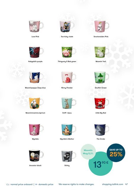 **Turku-Stockholm, November-December, Silja Line Christmas Shopping Catalogue