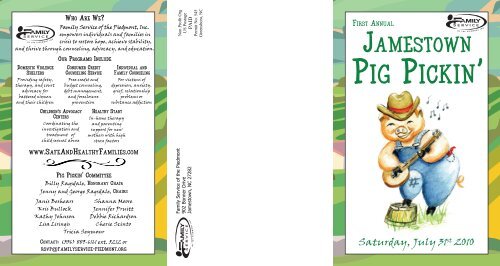 26472 Pig Pickin Invitation - Family Service of the Piedmont
