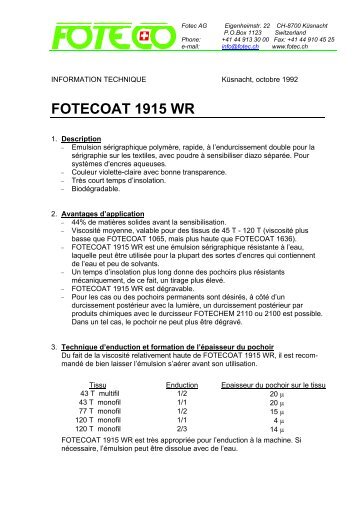 FOTECOAT 1915 WR