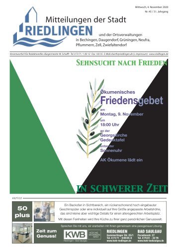 Amtliches Mitteilungsblatt Riedlingen 04.11.2020