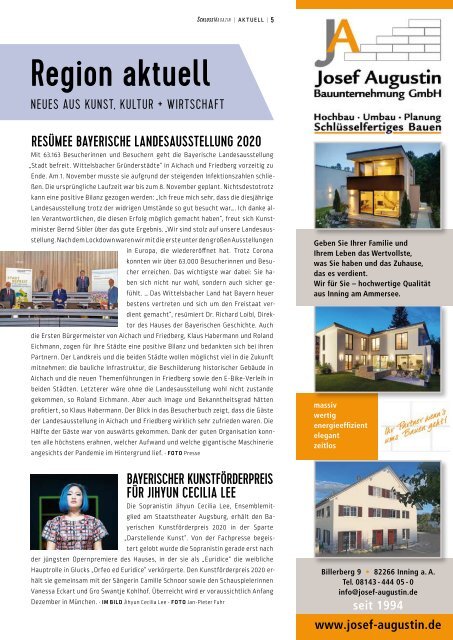 SchlossMagazin Augsburg Schwaben + Fünfseenland November 2020