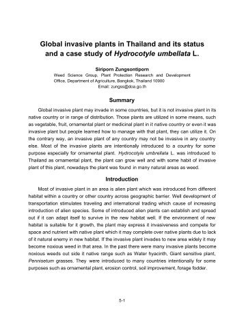 Global invasive plants in Thailand and its status and a case study of ...